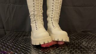 Dangerous Cock Trample, White and Black Combat Boots with TamyStarly – Bootjob, Ballbusting, CBT, Trampling, Cock Crush